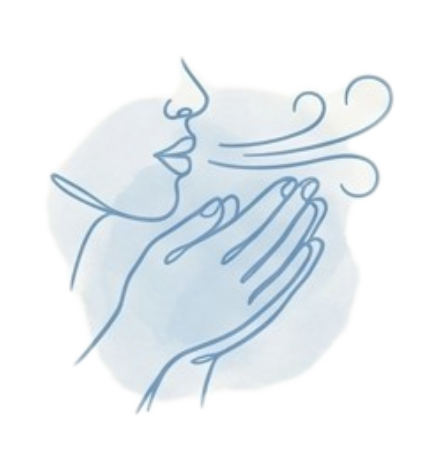 CALM gesture - blowing warm air across palms