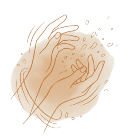 RELEASE gesture - shaking hands and body