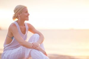 Blonde relaxed beach background